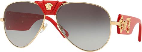 versace sunglasses ve2150q|Versace Baroque VE 2150Q 100211 Gold Red Leather Metal .